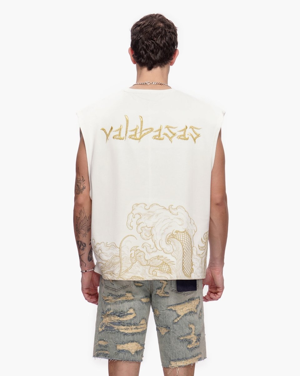 Kaito Cut-Off Tee White - Valabasas