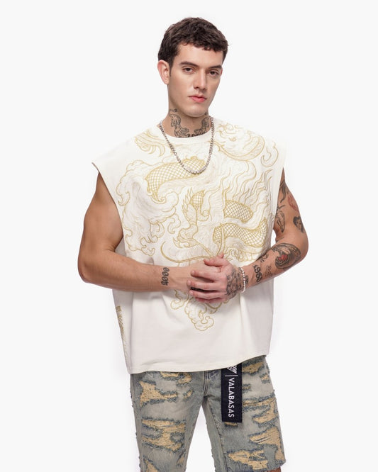 Kaito Cut-Off Tee White - Valabasas