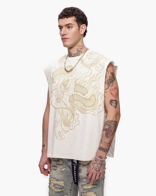 Kaito Cut-Off Tee White - Valabasas