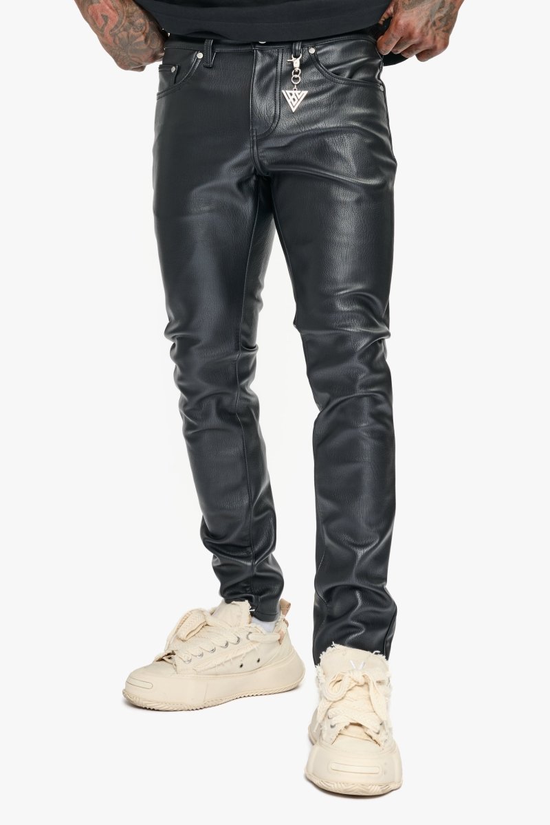 Kawas Skinny Black Leather Jean - Valabasas