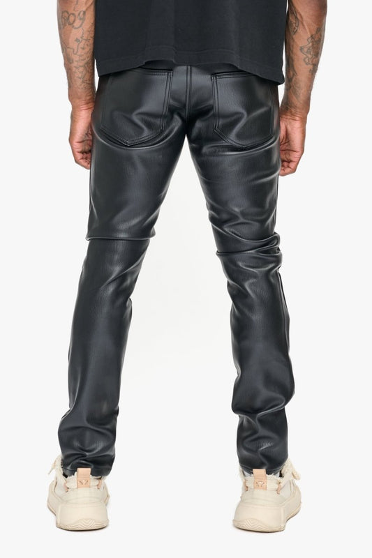 Kawas Skinny Black Leather Jean - Valabasas