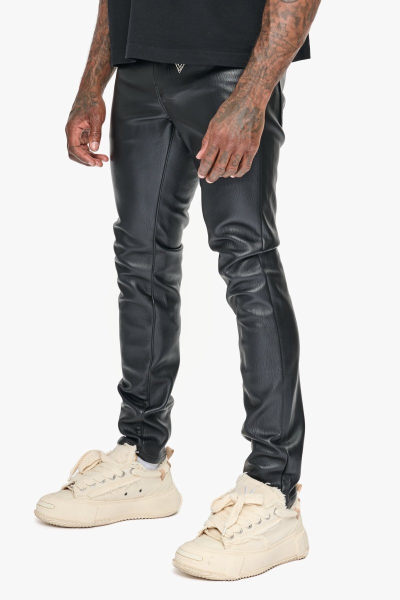 Kawas Skinny Black Leather Jean - Valabasas