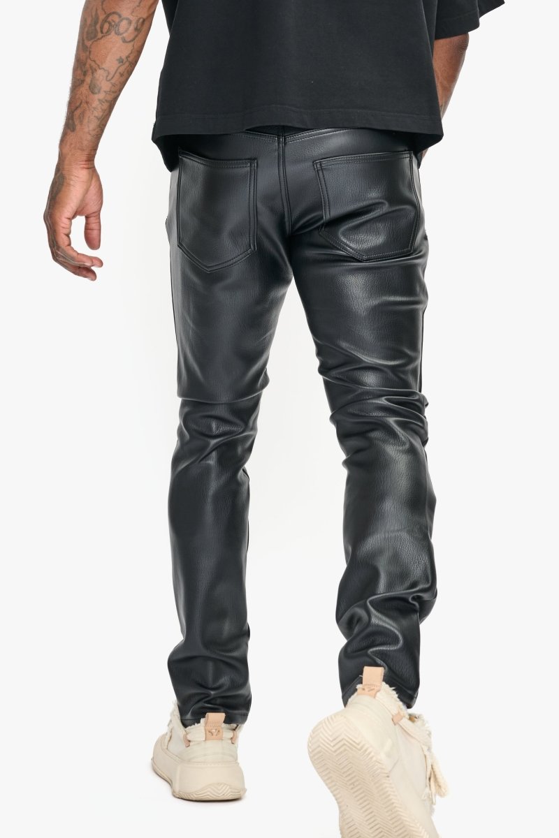 Kawas Skinny Black Leather Jean - Valabasas
