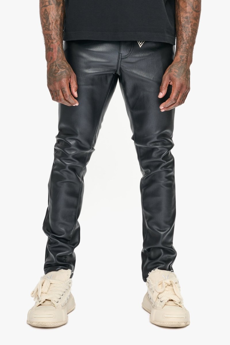 Kawas Skinny Black Leather Jean - Valabasas