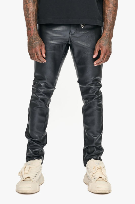 Kawas Skinny Black Leather Jean - Valabasas