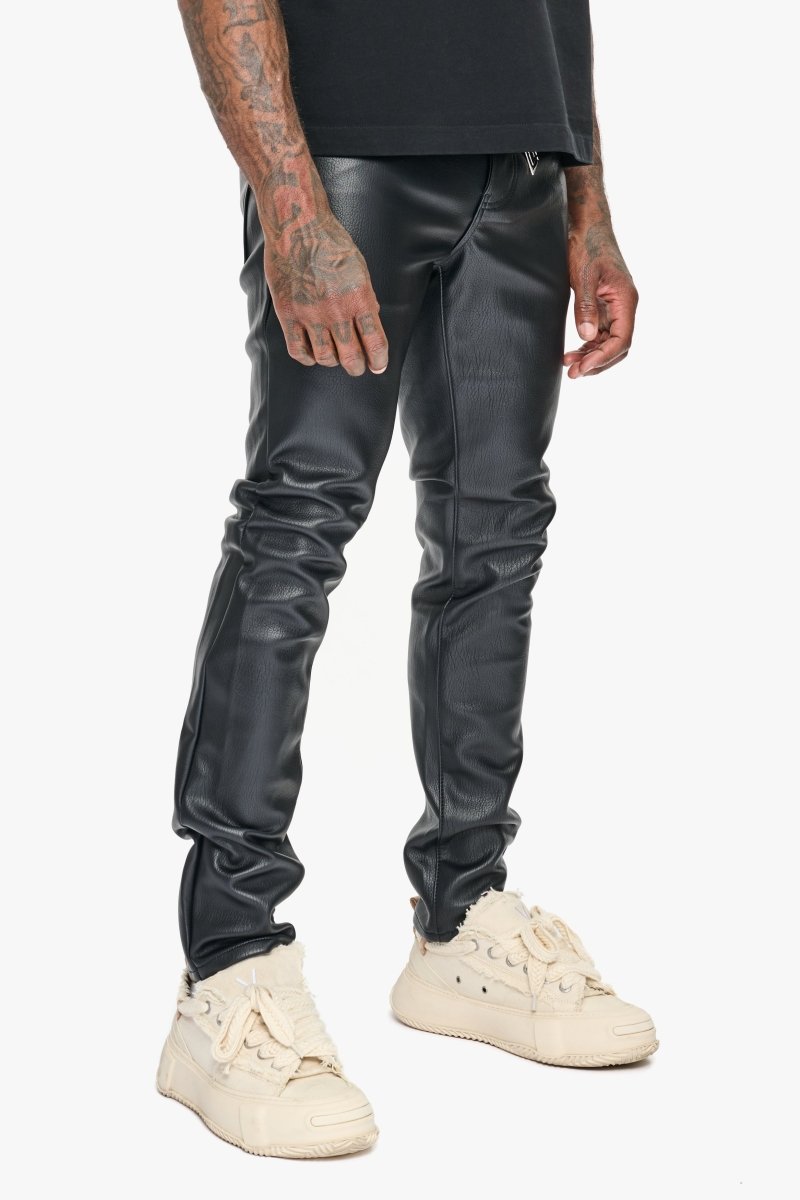 Kawas Skinny Black Leather Jean - Valabasas