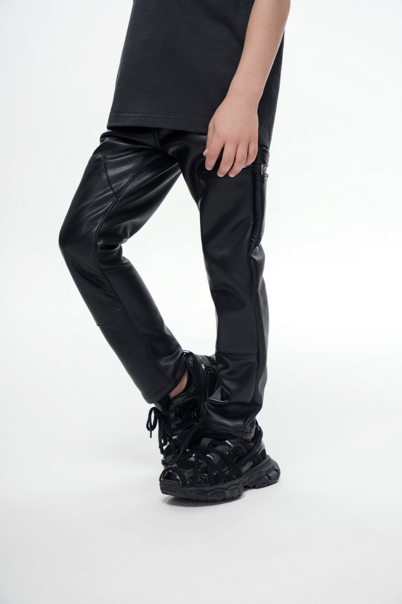 Kids Alpha 2.0 Black Leather Skinny - Valabasas