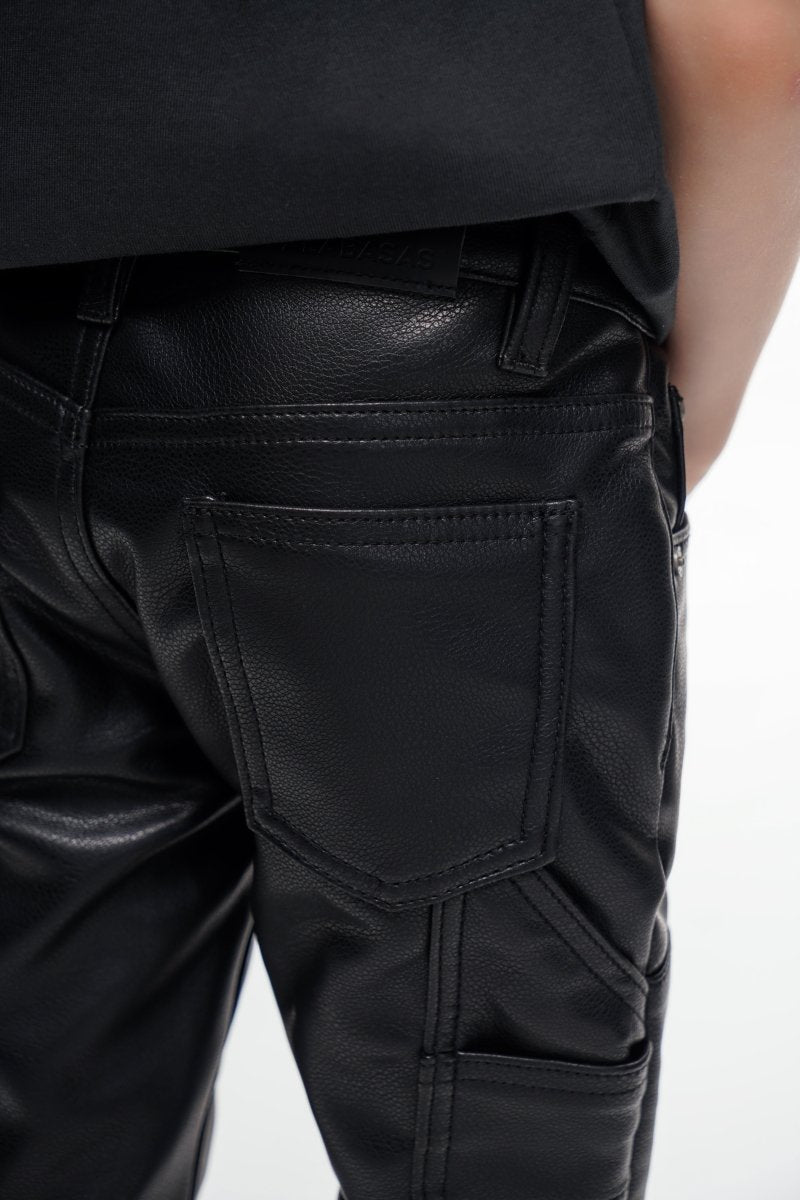 Kids Alpha 2.0 Black Leather Skinny - Valabasas