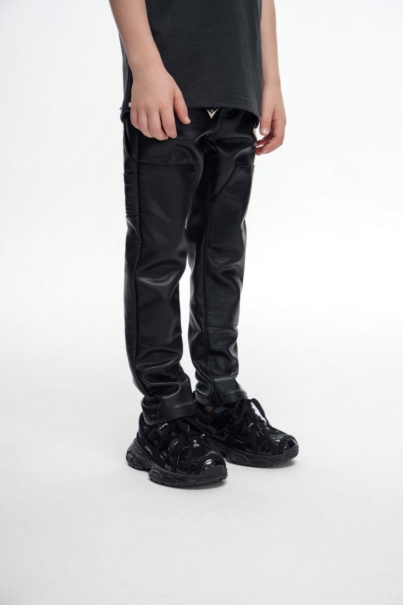Kids Alpha 2.0 Black Leather Skinny - Valabasas