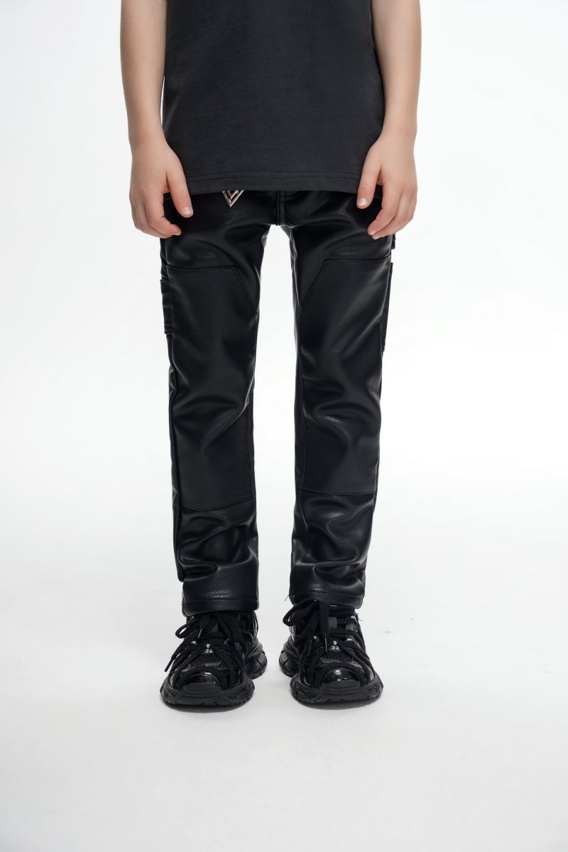 Kids Alpha 2.0 Black Leather Skinny - Valabasas