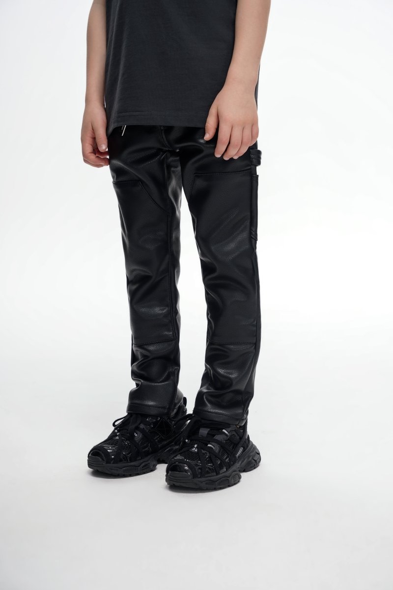 Kids Alpha 2.0 Black Leather Skinny - Valabasas