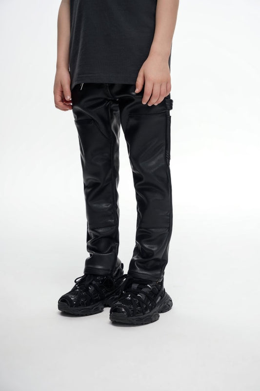 Kids Alpha 2.0 Black Leather Skinny - Valabasas