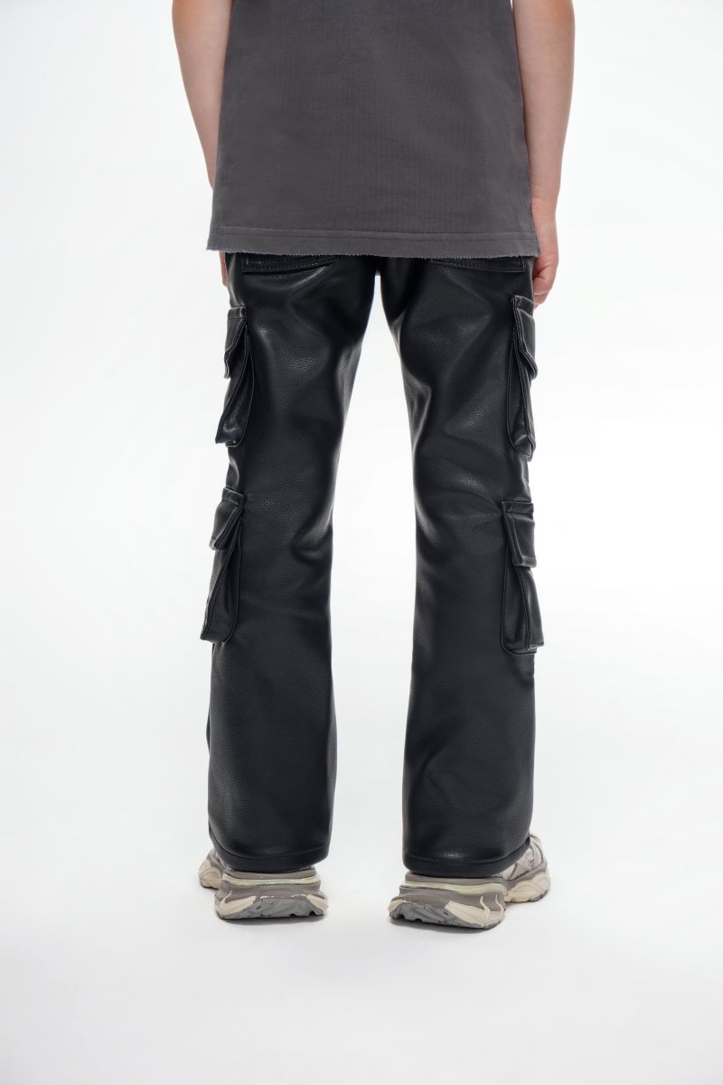 Kids Banjo Black Leather Stacked - Valabasas