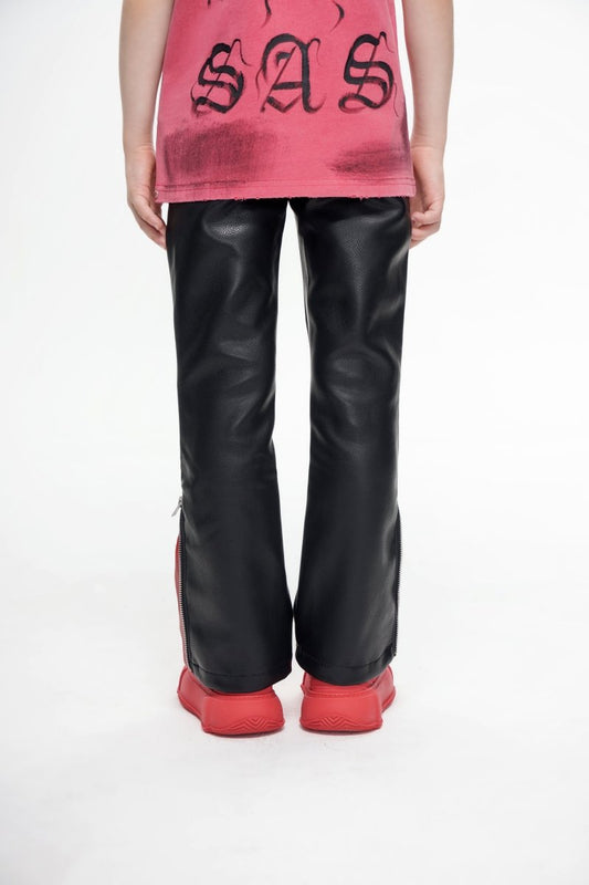 Kids Cerniera Stacked Black/Red Denim - Valabasas