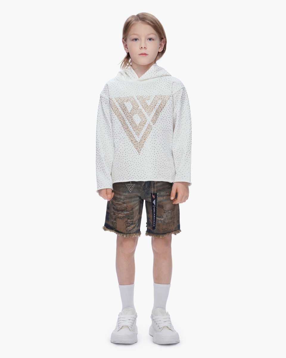Kids Clipped Jorts Dirty Vintage Blue - Valabasas