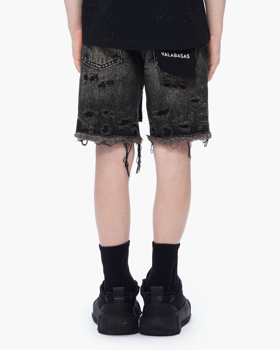 Kids Clipped Jorts Grey Washed - Valabasas