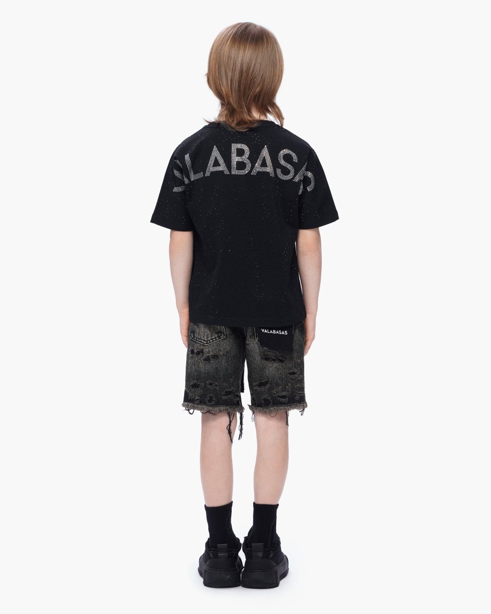 Kids Clipped Jorts Grey Washed - Valabasas
