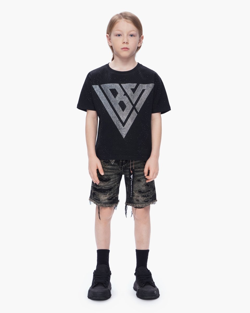 Kids Clipped Jorts Grey Washed - Valabasas
