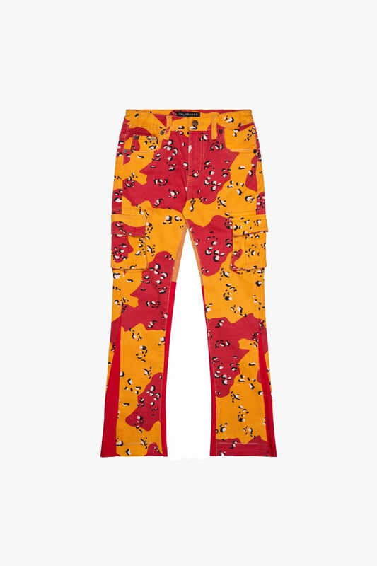 KIDS "COMMANDER" DENIM STACKED BADLAND CAMO - Valabasas