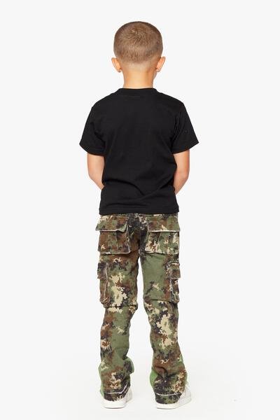 KIDS "COMMANDER" DENIM STACKED GROUND GREEN - Valabasas