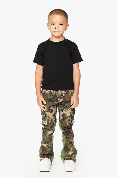 KIDS "COMMANDER" DENIM STACKED GROUND GREEN - Valabasas
