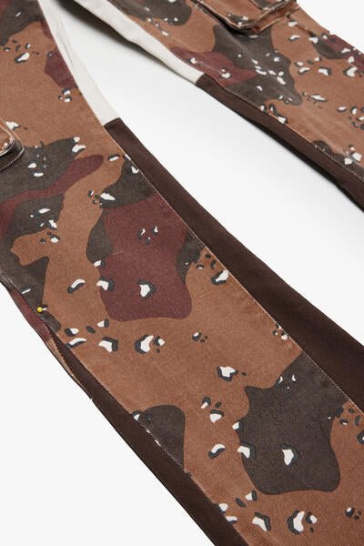 KIDS "COMMANDER" DENIM STACKED JEANS TAIGA CAMO - Valabasas