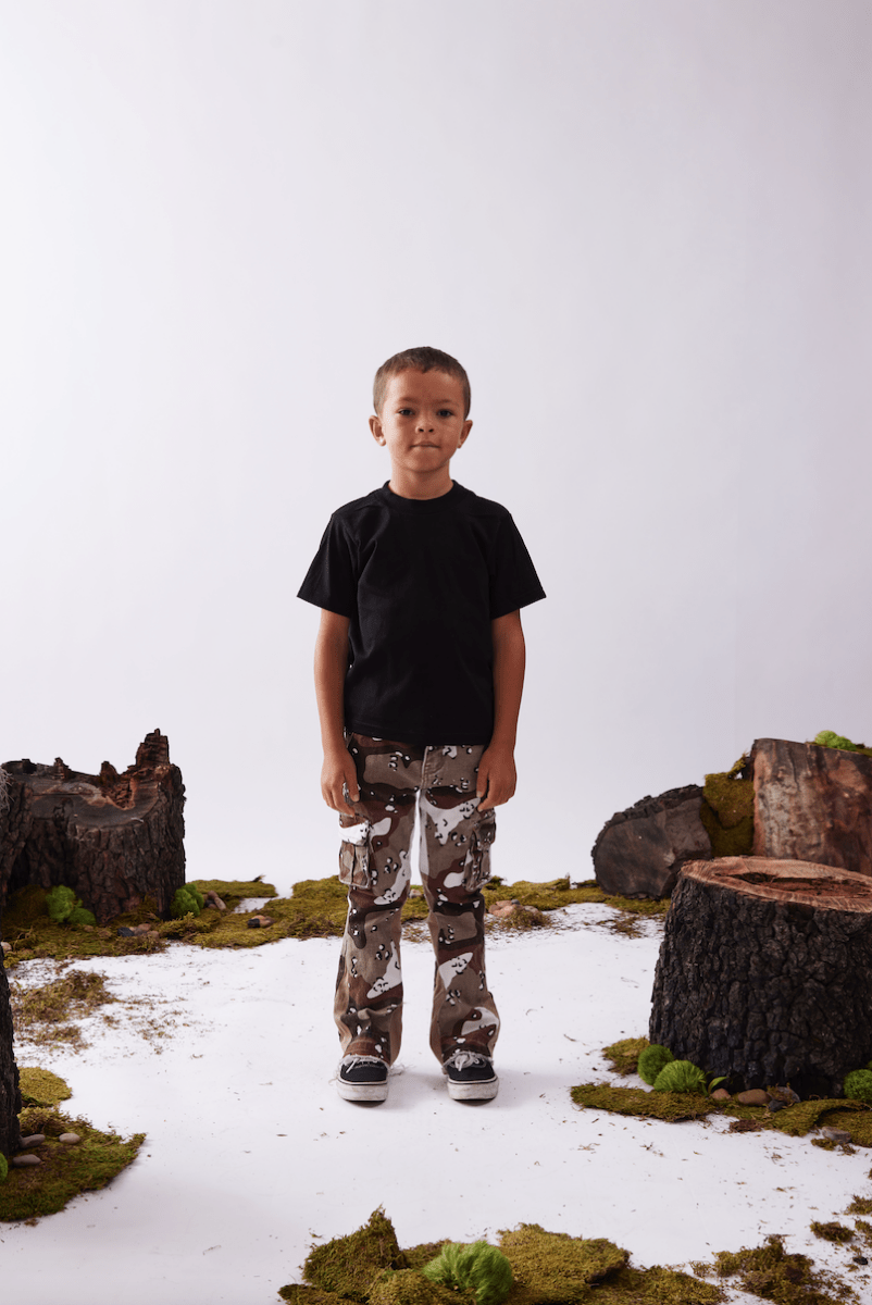 KIDS "COMMANDER" DENIM STACKED WILDERNESS CAMO - Valabasas