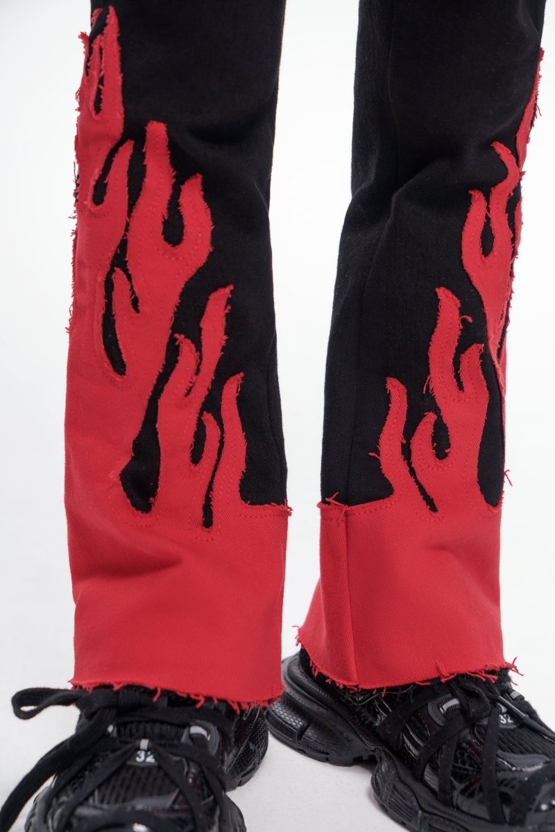 Kids Flame Black Red Stacked - Valabasas