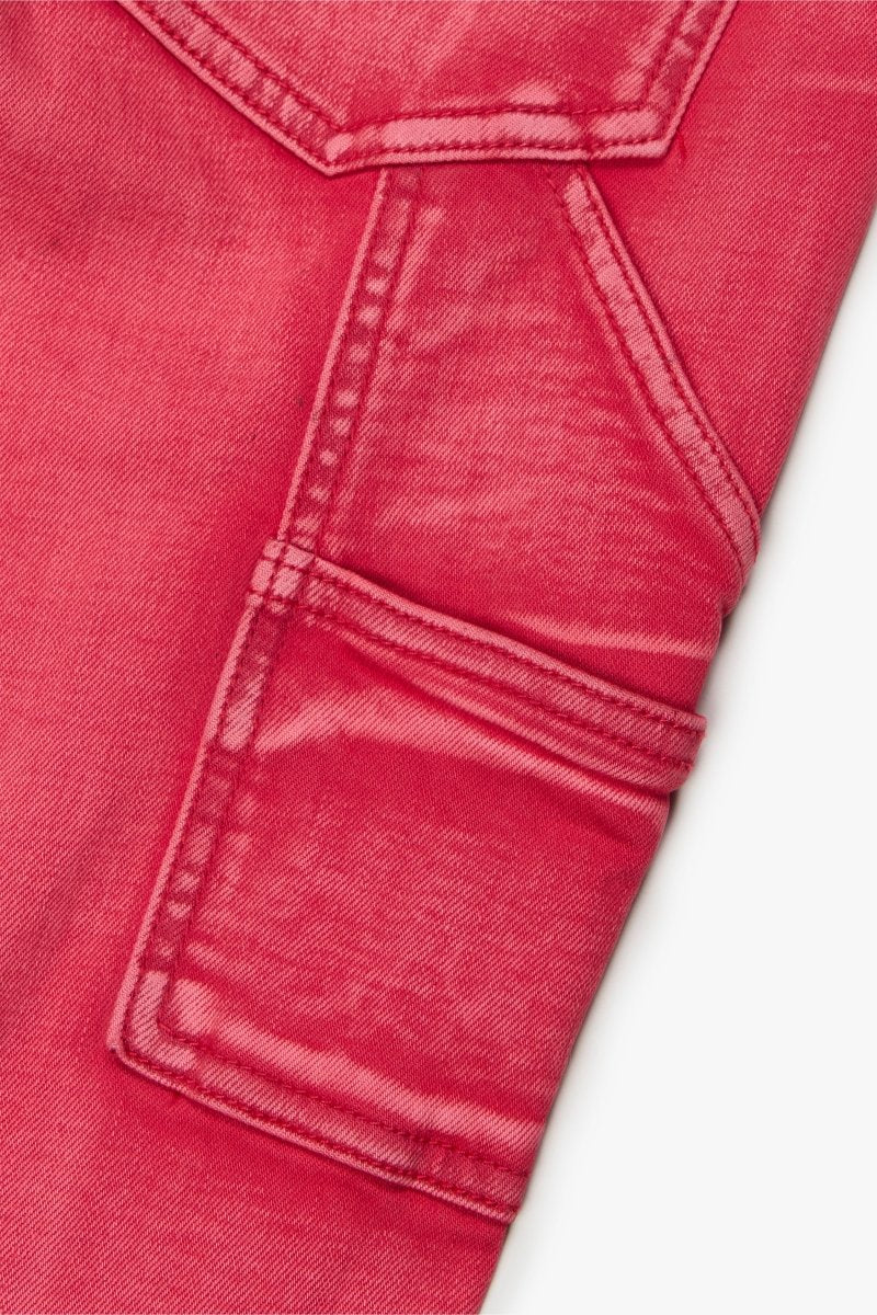 KIDS "FLAME" DENIM STACKED RED BLACK - Valabasas