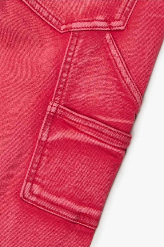 KIDS "FLAME" DENIM STACKED RED BLACK - Valabasas