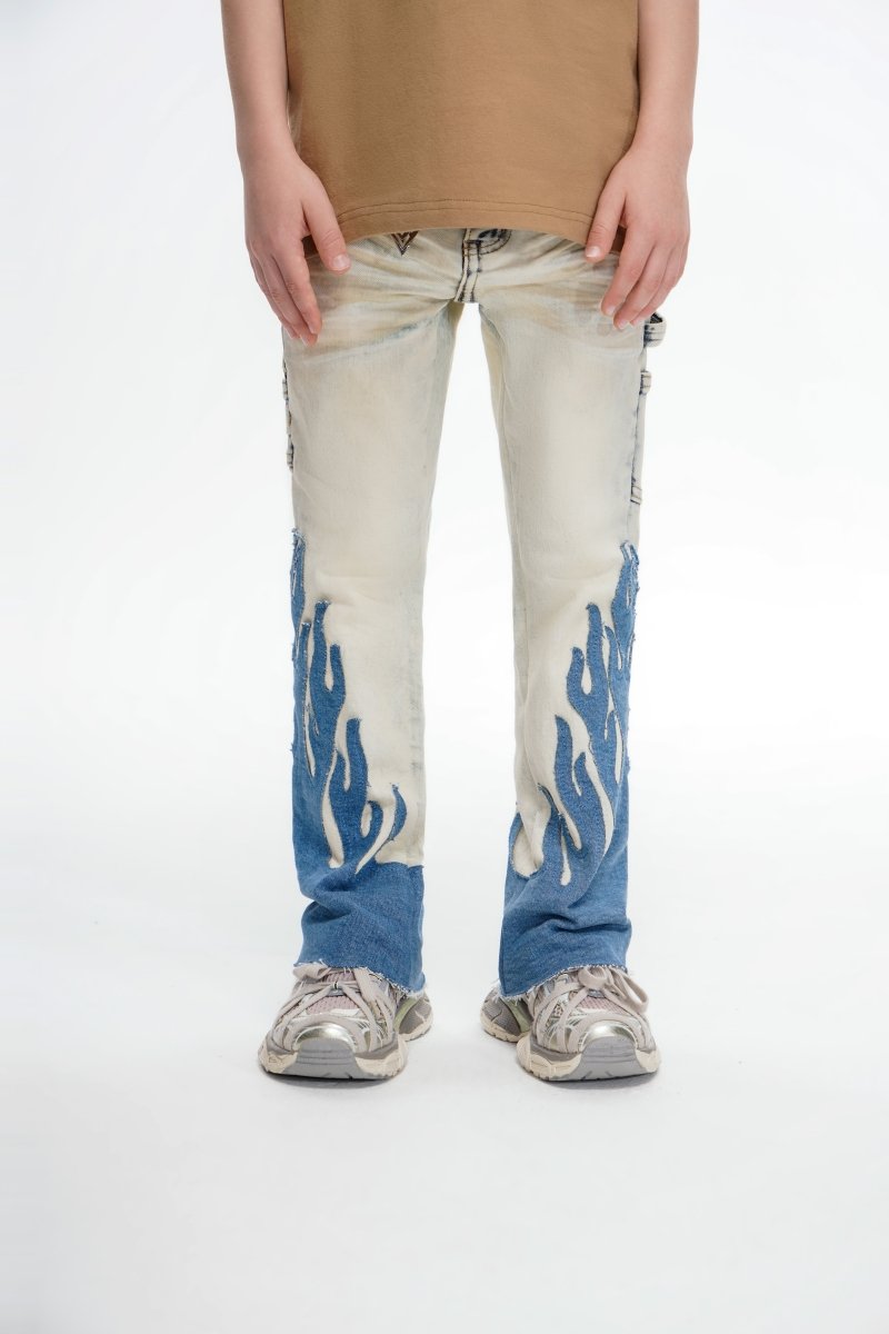 Kids Flame Light Blue Stacked - Valabasas