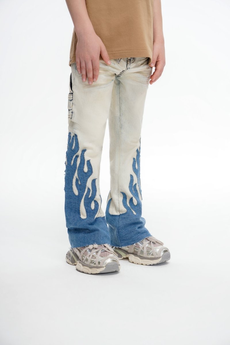 Kids Flame Light Blue Stacked - Valabasas