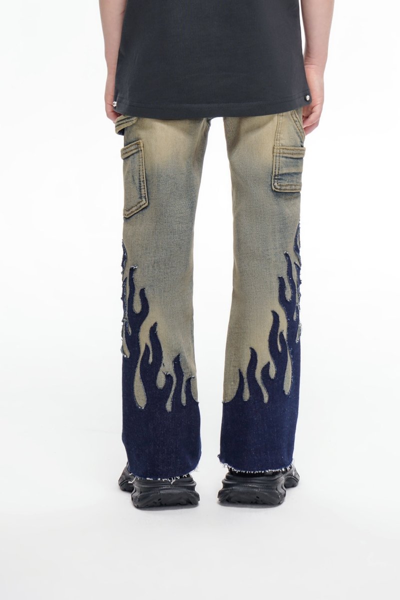 Kids Flame Vintage Black Stacked - Valabasas