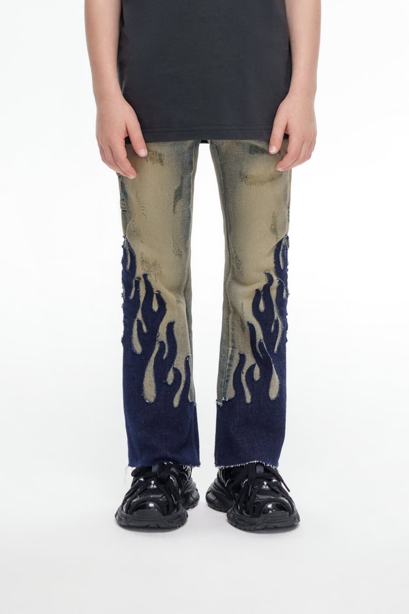 Kids Flame Vintage Black Stacked - Valabasas