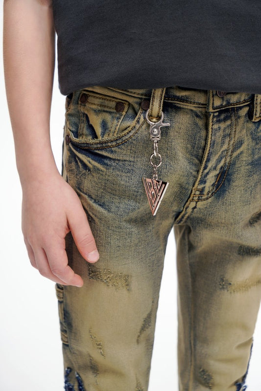 Kids Flame Vintage Black Stacked - Valabasas