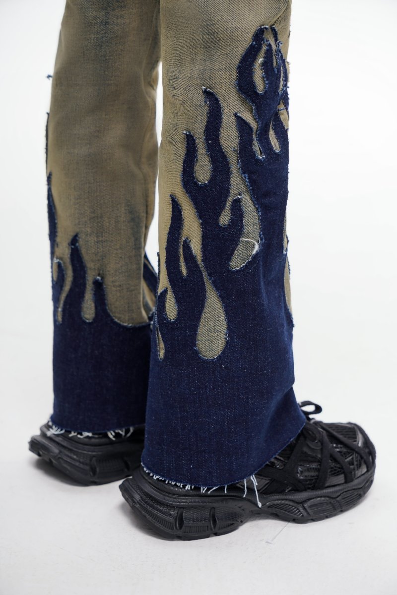 Kids Flame Vintage Black Stacked - Valabasas