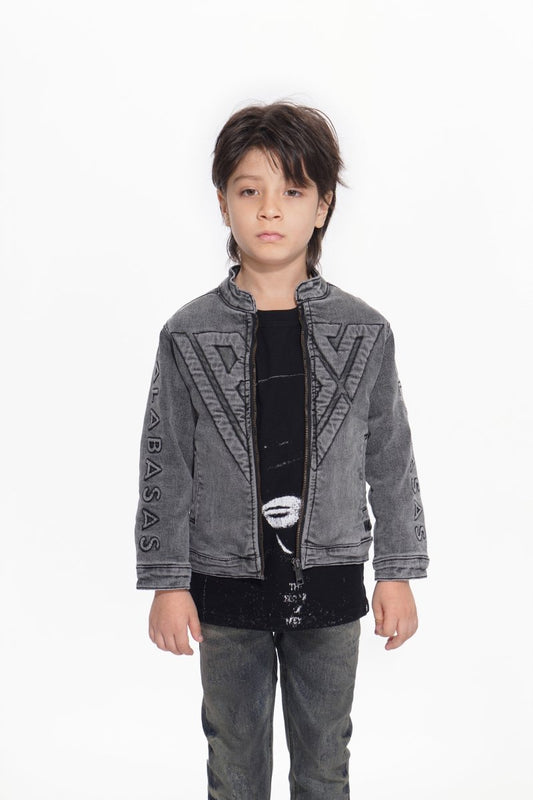 Kids Harley Grey Wash Denim Jacket - Valabasas