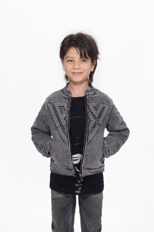 Kids Harley Grey Wash Denim Jacket - Valabasas
