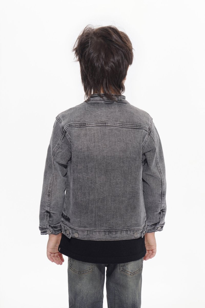 Kids Harley Grey Wash Denim Jacket - Valabasas