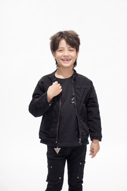 Kids Harley Jacket Jet Black - Valabasas