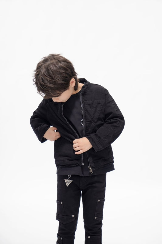 Kids Harley Jacket Jet Black - Valabasas