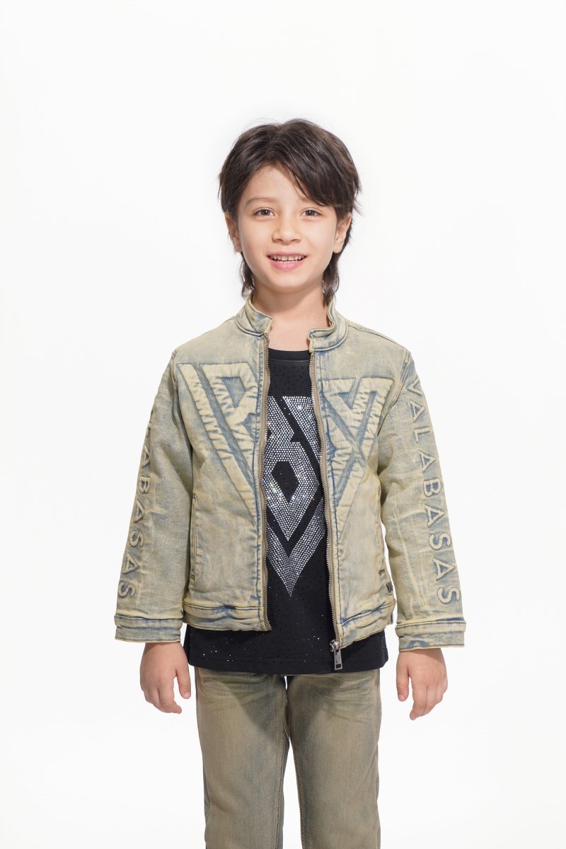 Kids Harley Light Vintage Blue Denim Jacket - Valabasas
