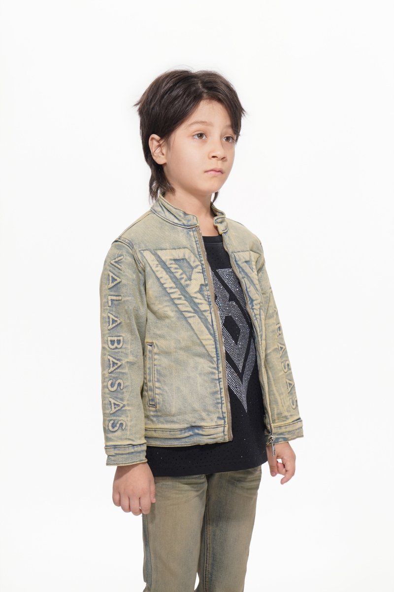 Kids Harley Light Vintage Blue Denim Jacket - Valabasas