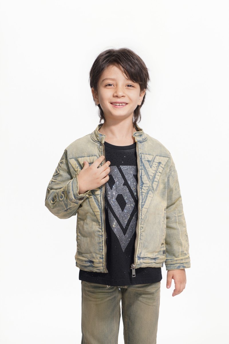 Kids Harley Light Vintage Blue Denim Jacket - Valabasas