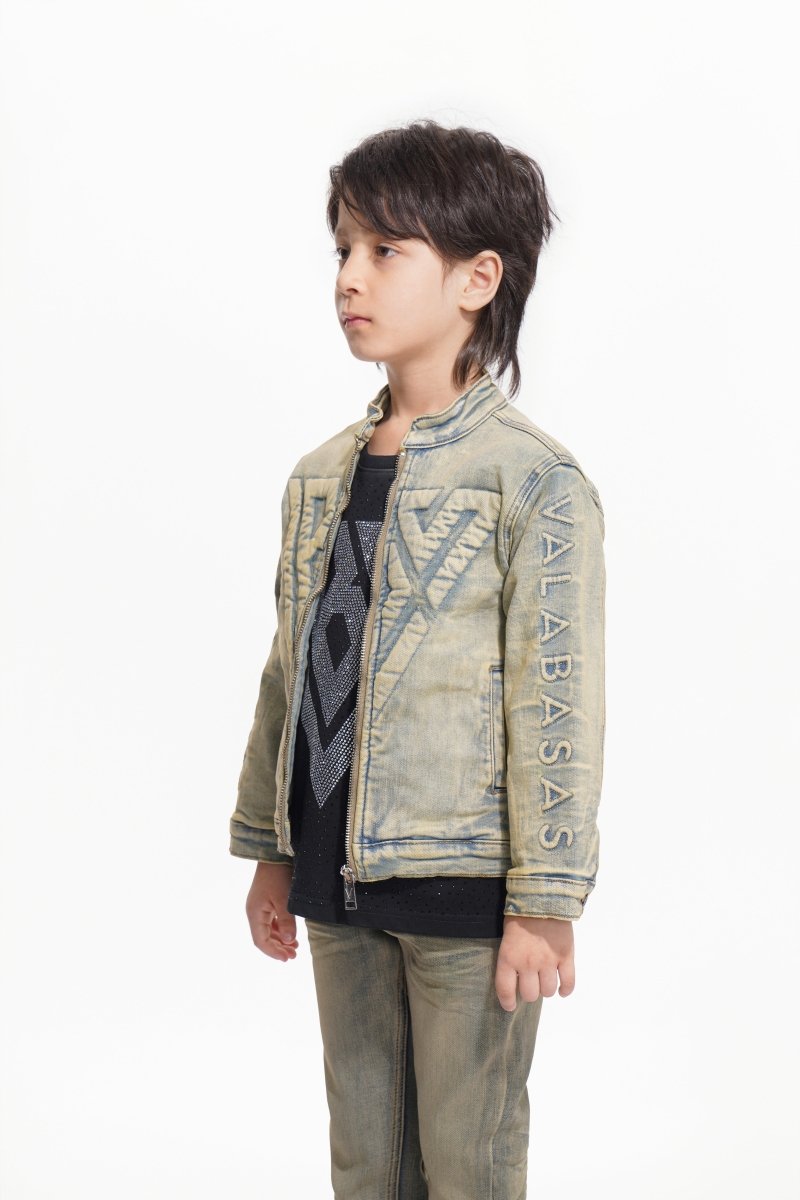 Kids Harley Light Vintage Blue Denim Jacket - Valabasas