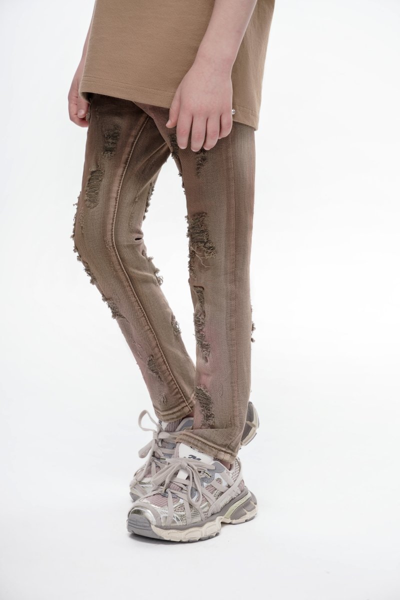 Kids Harvest Brown Wash Skinny - Valabasas