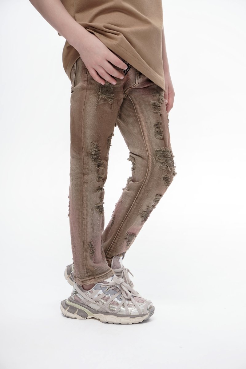Kids Harvest Brown Wash Skinny - Valabasas