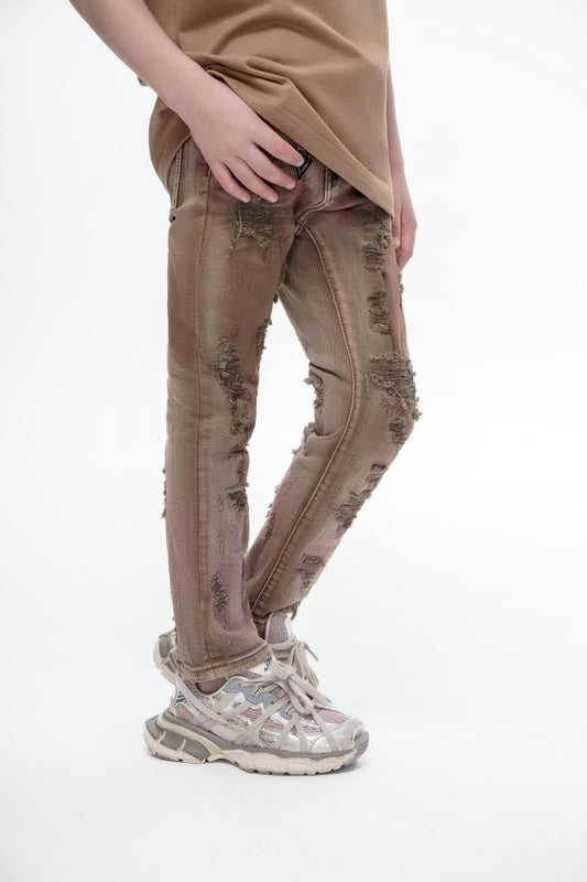 Kids Harvest Brown Wash Skinny - Valabasas