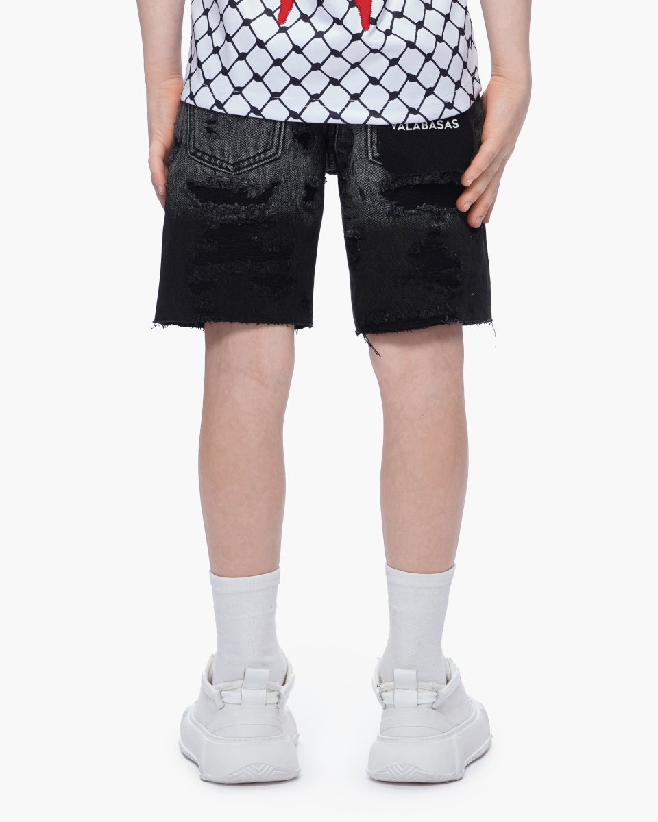 Kids Incise Jorts Grey Wash - Valabasas