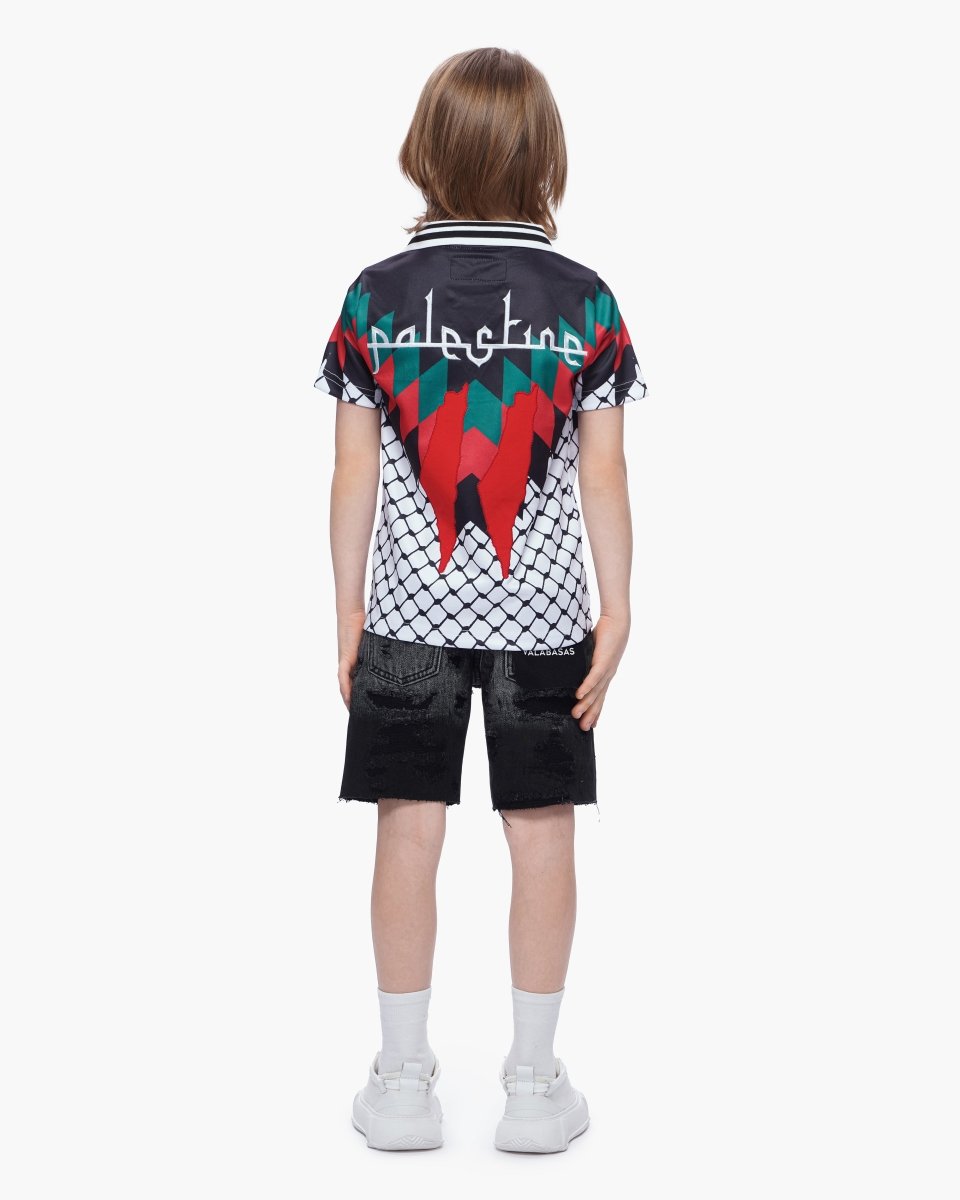Kids Incise Jorts Grey Wash - Valabasas